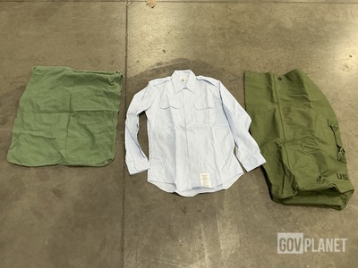 (49) Barracks Bags, (55) Men's Shirts, (55) Duffel Bags & Assorted Items
