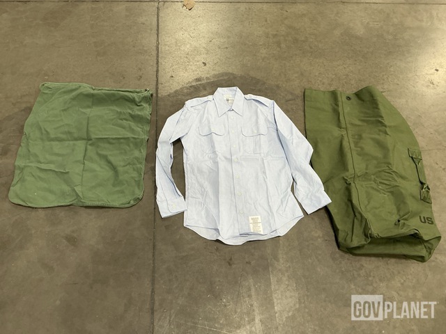 (49) Barracks Bags, (55) Men's Shirts, (55) Duffel Bags & Assorted Items