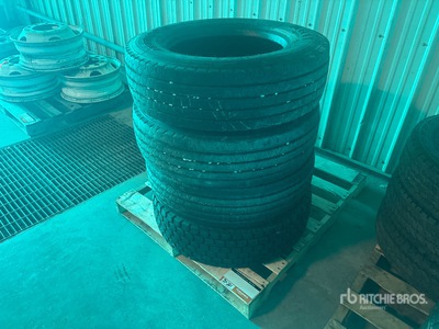 Quantity of (4) 245/70R19.5 Mixed Pneus
