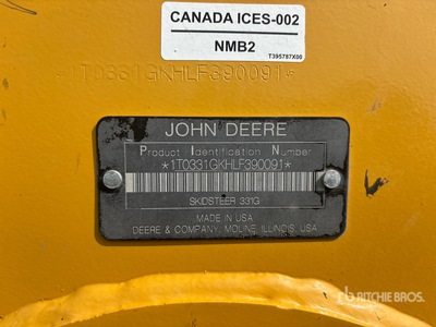 2021 John Deere 331G Chargeuse sur rails compacte