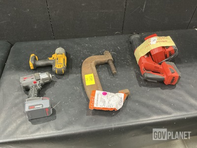 (5) Assorted Power Drills, (5) Clamps & Assorted Items