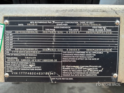 2014 Transcraft 48 ft T/A Spread Axle Flatbed Trailer