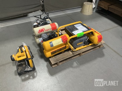 (3) Assorted Air Compressors & (1) DeWalt D28700 Chop Saw