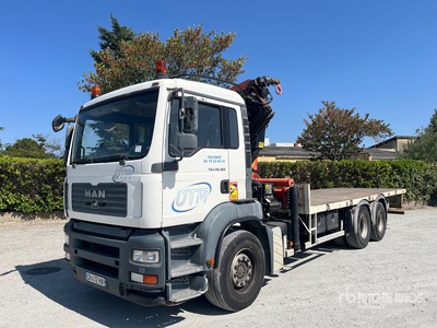 2007 MAN TGA28.360 6x2 Platte vrachtwagen met kraan