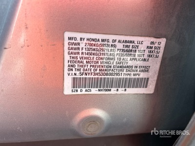 2013 Honda Pilot EX-L 2WD SUV