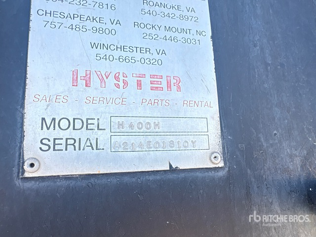2001 Hyster H400HD Forklift