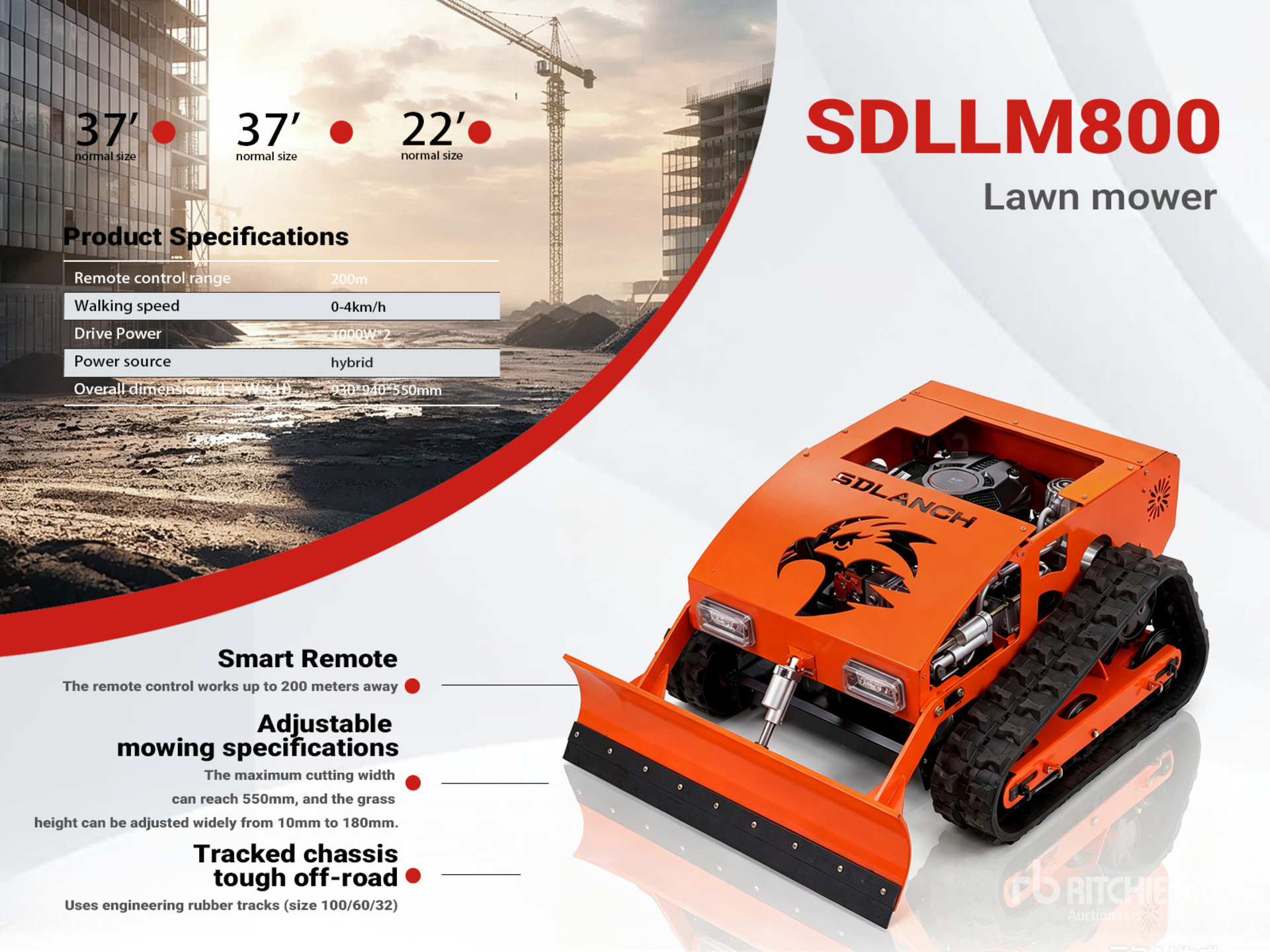 2026 SDLLM800 Podadora de Cesped sobre Orugas (Sin Usar) / Lawn Mower (Unused)