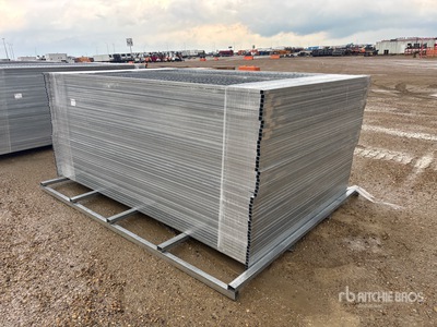 Quantity of (50) 9 ft 9 in x 6 ft Galvanized Temporary Valla