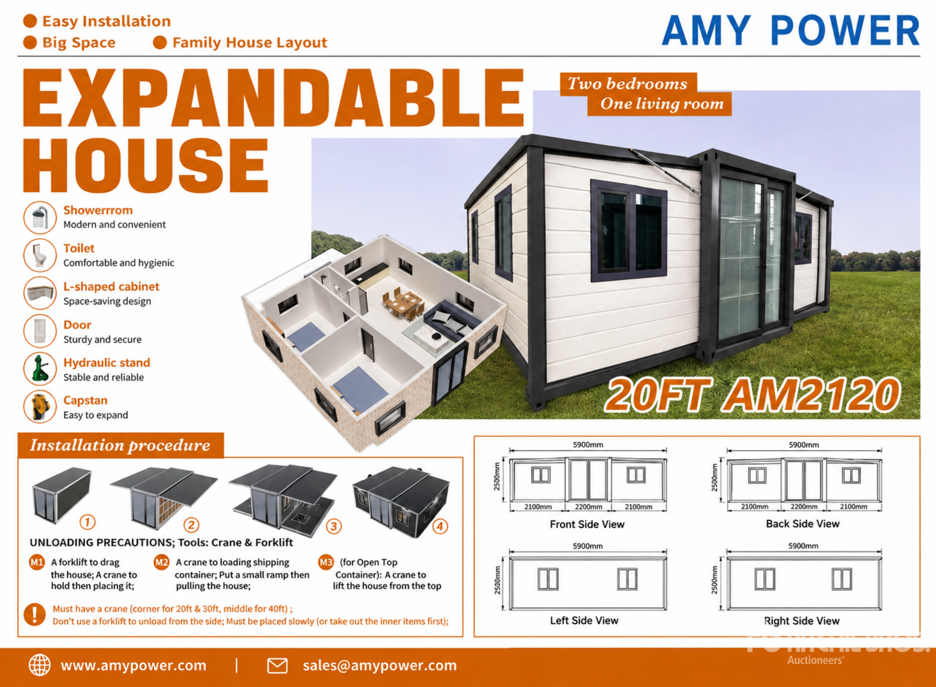 2026 AMY POWER AM2120 5.9 m x 6.2 m Portable Expandable House Storage Building (Unused)