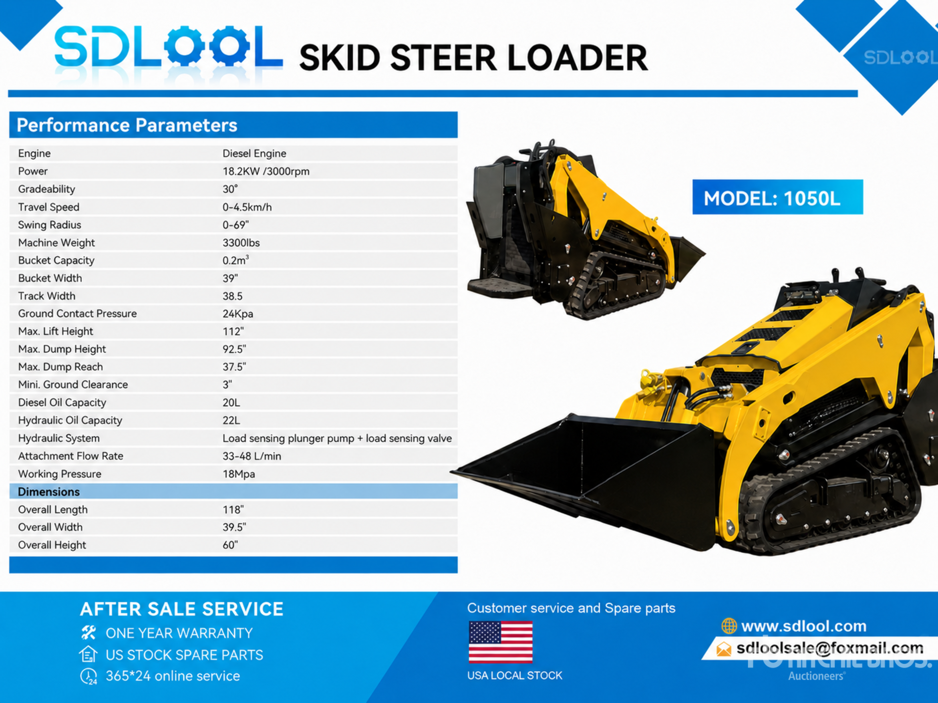 2026 SDLOOL 1050L Compact Track Loader (Unused)