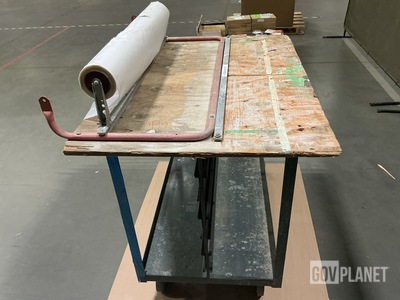 Rolling Work Table w/Roll Dispenser