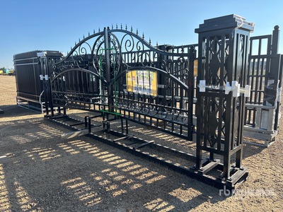 2026 Suihe NFG-20FGP-EU 20 ft x 5 ft Wrought Iron Bi-Parting Driveway Gate (Unused)