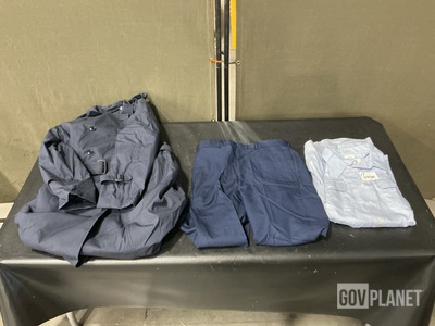 (12) All-Weather Coats, (16) Pairs of Men's Trousers & Assorted Items