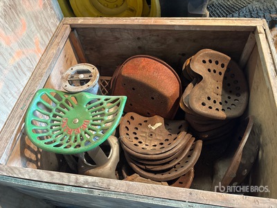 Quantity of Antique Tin Tractor Seats