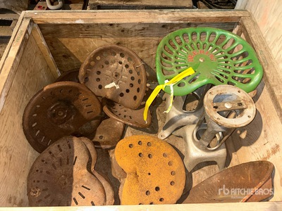 Quantity of Antique Tin Tractor Seats