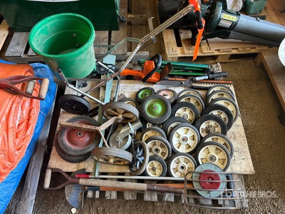 Fertilizer Spreader, Hedge Trimmer, Quantity of Hand Tools & Dolly Wheels