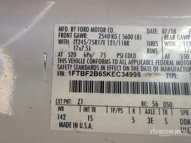 1FTBF2B65KEC34998 2019 photo no. 1