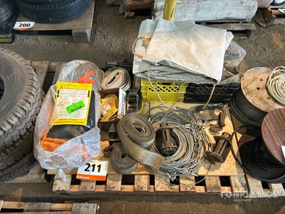 Quantity of Straps, Steel Cable, Truck Tarp & Winch