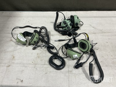 (3) David Clark 40897G-10 Microphone-Headsets