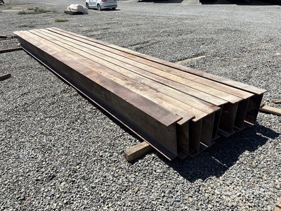 Quantity of (8) 16 in x 24 ft I-Beams