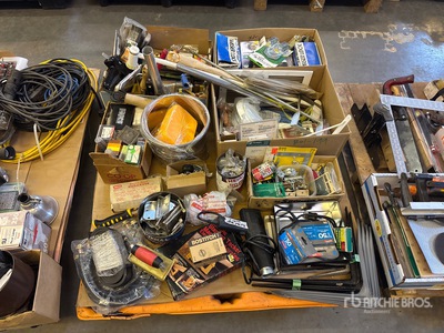 Shelving Brackets, Heat Gun, Hinges, Door Knobs, Stapling Tacker, Paint Brush