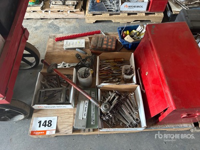 Tool Box, Drill Bits, Wrenches, Socket Sets