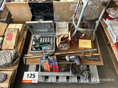 Corded Router, Clamp, Corded Drill & Shop Stool