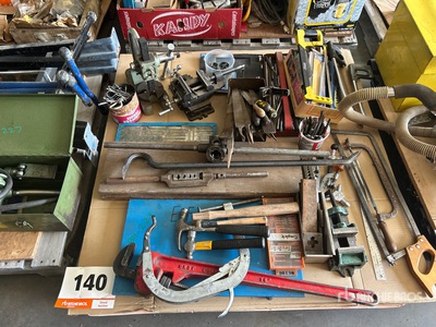 Hammer, Pipe Wrench, Vice, Files, Saw, Tap and Die Set, Pins