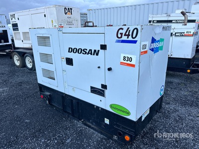 2019 Doosan G40 31 kW Skid-Mounted Generator Set