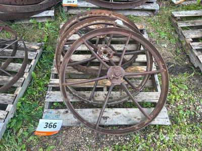 Quantity of (3) 34 in Steel Wheels