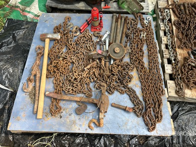 Quantity of Chain, Axe, Pulley & Bottle Jack Divers