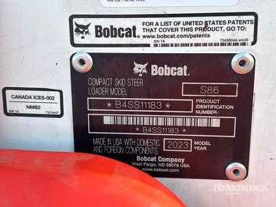 2023 Bobcat S86 Two-Speed Chargeuse à direction à glissement