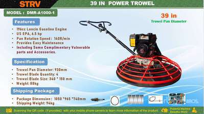 2026 STARVOX DMR-A100G Allanadora de Concreto (Sin Usar) / Power Trowel (Unused)