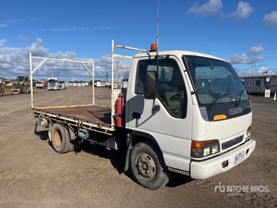 1998 Isuzu NPR 4x2 Crew Cab Flatbed Truck