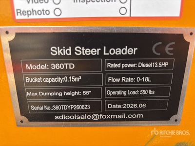 2026 SDLOOL SL360T Compact Track Loader (Unused)