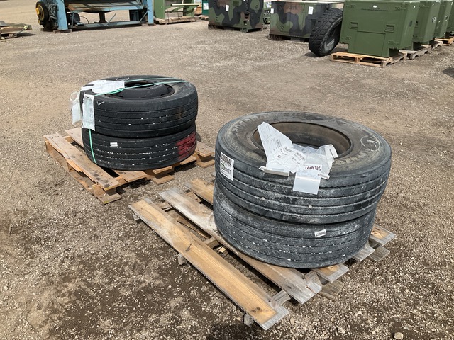 (4) 285/70R19.5 Tires w/Wheels