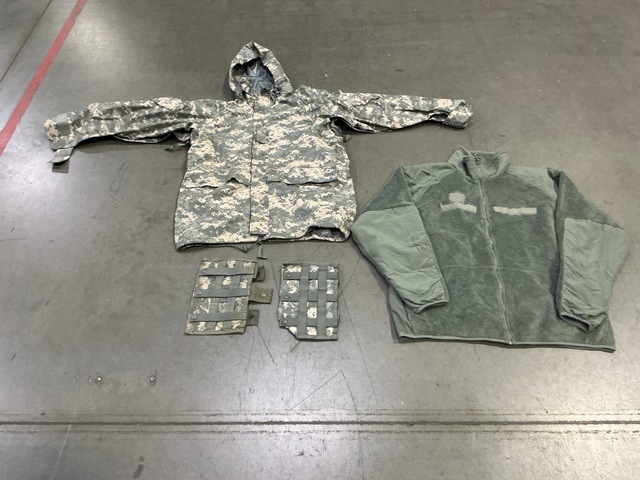 (32) M4 Three Mag Pouches, (9) Cold Weather Jackets & Assorted Items