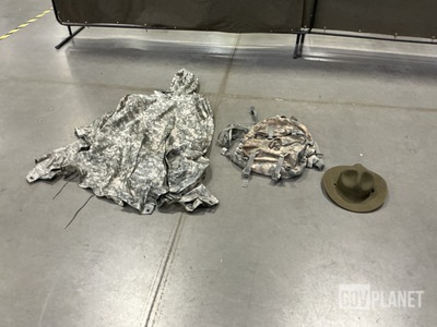 (3) Service Hats, (5) Wet Weather Ponchos & Assorted Items