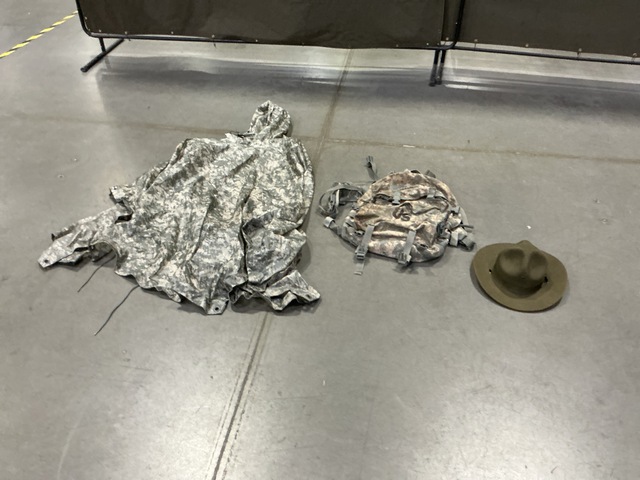 (3) Service Hats, (5) Wet Weather Ponchos & Assorted Items (3) Service Hats, (5) Wet Weather Ponchos & Assorted Items