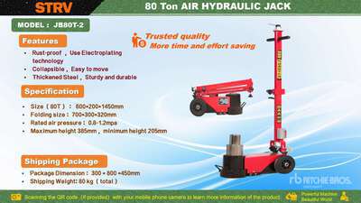 2026 STARVOX JB80T-2 Gato Hidraulico de Patin (Sin Usar) / Air Floor Wagenheber (Unused)