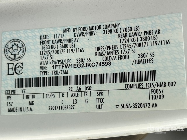 1FTFW1EG2JKC74598 2018 photo no. 1