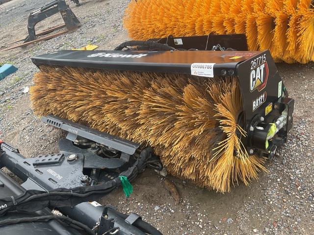 2024 Cat BA121 84 in Hydraulic, Polypropylene/Wire Angle Broom - Fits Skid Steer
