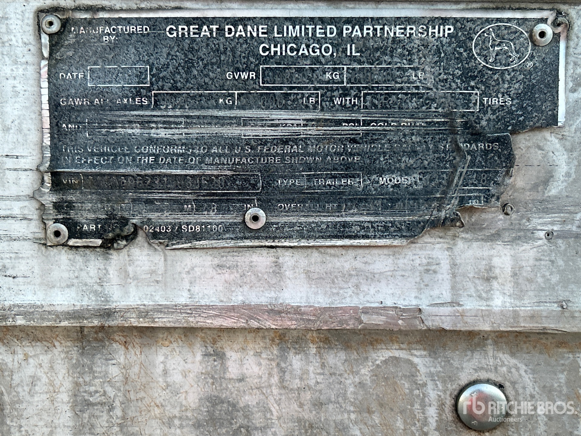 2001 Great Dane 48 ft x 102 in T/A Van Trailer