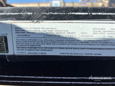 2018 Load Trail 20 ft T/A Equipment Trailer