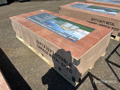 2026 AGR-MS2322 23 ft x 22 ft Double Garage Metal w/ Vertical Roof Panels Storage Building (Unused)
