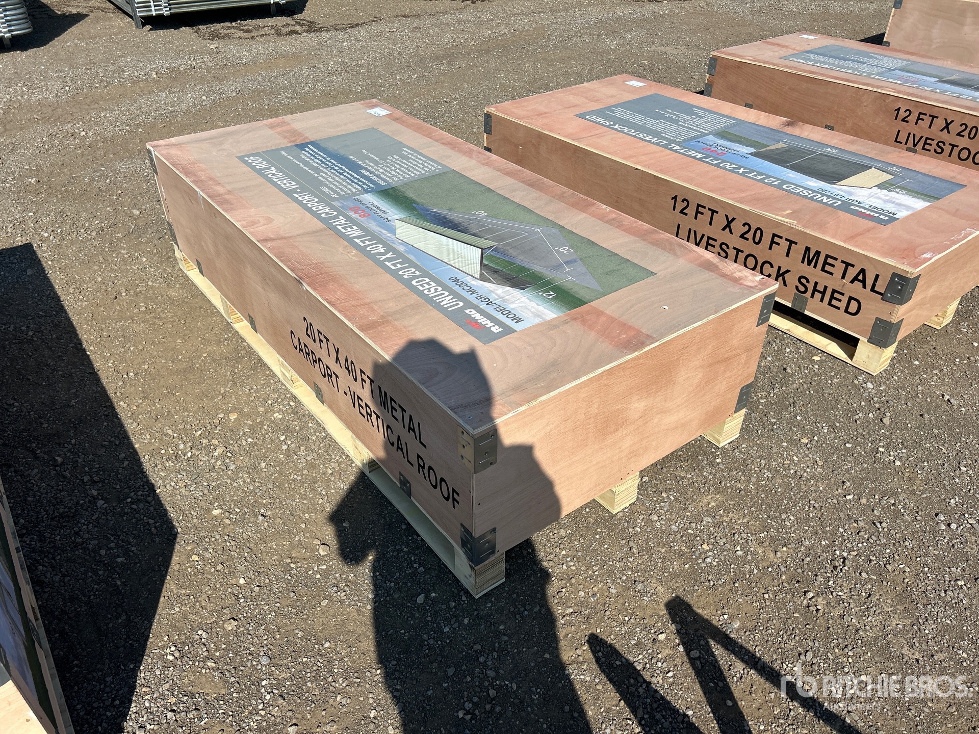 2026 AGR-MC2040 20 ft x 40 ft Steel Carport w/ Vertical Roof Panels Carport (Unused)