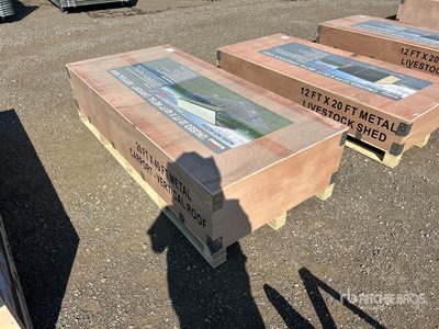 2026 AGR-MC2040 20 ft x 40 ft Steel Carport w/ Vertical Roof Panels Carport (Unused)