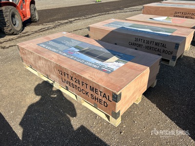 2026 AGR-LS1228 12 ft x 28 ft Metal Livestock Shelter (Unused)