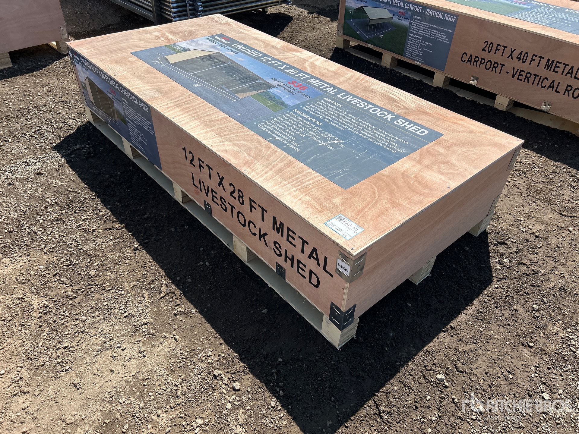 2026 AGR-LS1228 12 ft x 28 ft Metal Livestock Shelter (Unused)