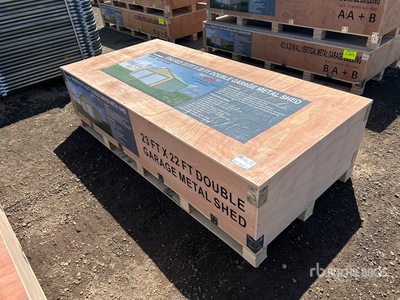 2026 AGR-MS2322 23 ft x 22 ft Double Garage Metal w/ Vertical Roof Panels Storage Building (Unused)